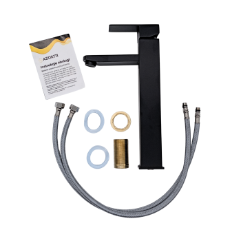 Bateria Umywalkowa Wysoka Czarna Azortti AZT119(B) zestaw